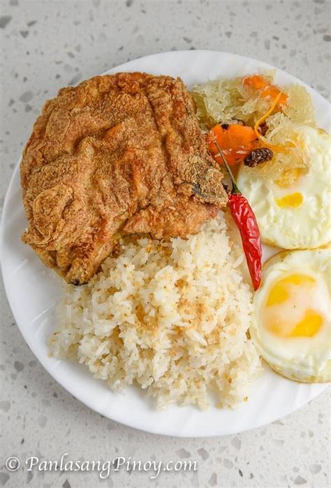 silog pictures|Oven Baked Pork Chop Silog with Atchara.